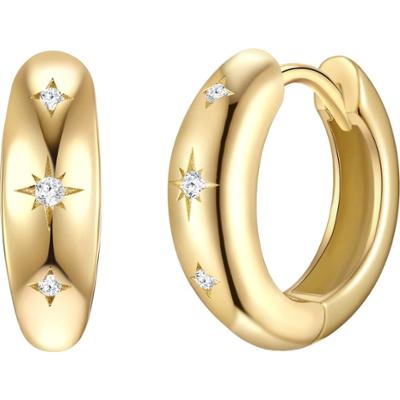 Glanzstücke München Kolczyki Gwiazda z Srebro wysokiej próby w Żółte złoto 1 ct Damski