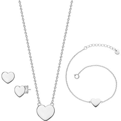 Glanzstücke München Komplet (bransoletka+łańcuszek+kolczyki) z Srebro wysokiej próby w Srebrny Zestawy 1 ct Damski
