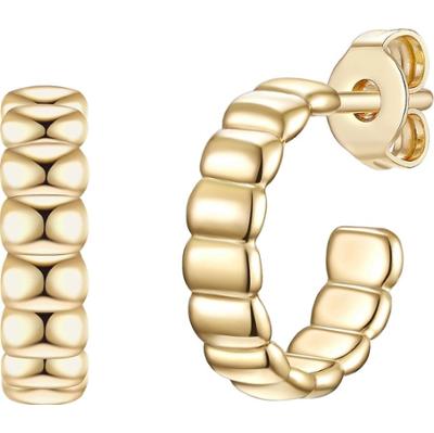 Glanzstücke München Srebrne kolczyki kreole srebro wysokiej próby żółte złoto Kolczyki 1 ct Damski