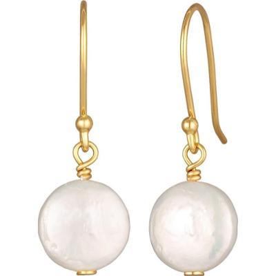 Elli Damskie kolczyki barokowe z perłą hodowlaną słodkowodną z pozłacanego srebra próby 925 Sterling Silver Kolczyki 1 ct