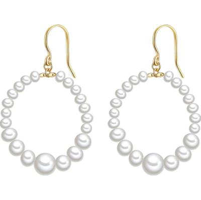Valero Pearls Kolczyki wiszące z perłą srebro wysokiej próby Perła hodowlana słodkowodna żółte złoto 1 ct Damski