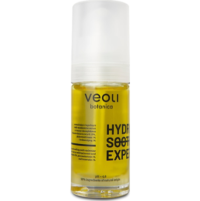 Veoli Botanica HYDRASOOTHING EXPERT Multi-molekularne serum do twarzy z kompleksem kwasów hialuronowych 15%, glukonolaktonem 1% i trokserutyną 1% Seru
