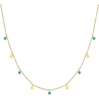 Glanzstücke München Naszyjnik srebrny srebro wysokiej próby turkusowy żółte złoto Naszyjniki 1 ct Damski