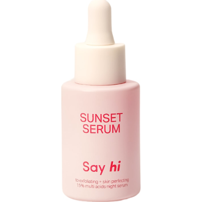 Say hi SUNSET SERUM złuszczająco - stymulujące serum na noc z kwasami 15% Serum przeciwzmarszczkowe 30 ml