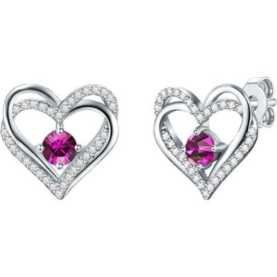 Rafaela Donata Kolczyki sztyfty z kryształkami Swa Serce srebro wysokiej próby zdobiony kryształkami Swarovski® srebrny 1 ct Damski