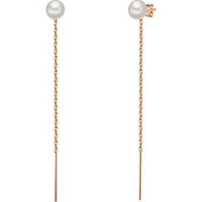 Valero Pearls Kolczyki wiszące z perłą srebro wysokiej próby Perła hodowlana słodkowodna żółte złoto 1 ct Damski