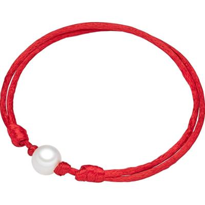 Valero Pearls Bransoletka z pereł Satyna Perła hodowlana słodkowodna czerwony Bransoletki 1 ct Damski