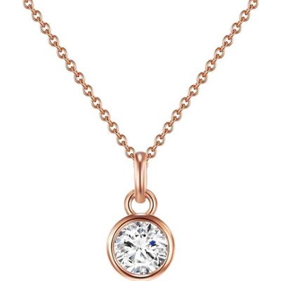 Rafaela Donata Naszyjnik srebrny srebro wysokiej próby Cyrkonia różowe złoto Naszyjniki 1 ct Damski