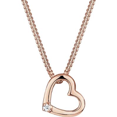 Elli DIAMONDS Damski serce miłość wisiorek delikatny z diamentem (0.015 ct.) w srebrze 925 Sterling Silver Naszyjniki 1 ct