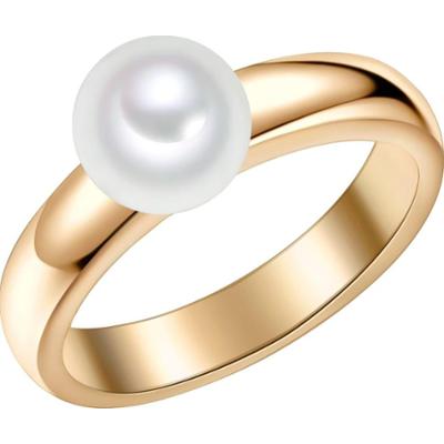 Valero Pearls Srebrny pierścionek srebro wysokiej próby Perła hodowlana słodkowodna żółte złoto Pierścionki 1 ct Damski