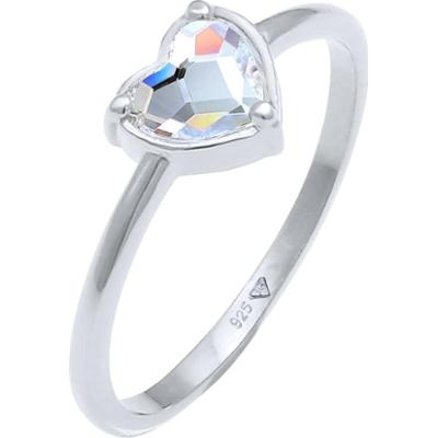 Elli Damskie serce zaręczyny z kryształem srebro 925 Sterling Silver Pierścionki 1 ct