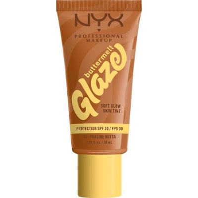 NYX Professional Makeup Buttermelt Glaze, Tint do twarzy z SPF 30 Podkłady 30 ml 06W - PRALINE BUTTA