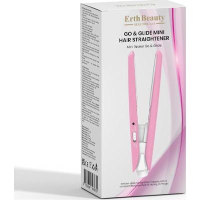 ErthSkin London Go & Glide mini prostownica do włosów różowa Szczotki modelujące 1 ct