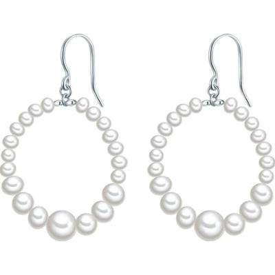 Valero Pearls Kolczyki wiszące z perłą srebro wysokiej próby Perła hodowlana słodkowodna srebrny 1 ct Damski