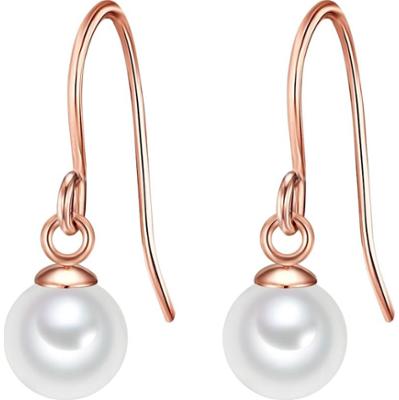 Glanzstücke München Kolczyki wiszące srebrne srebro wysokiej próby Perła hodowlana słodkowodna różowe złoto 1 ct Damski