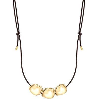 Yokoamii Naszyjnik z brazowej skóry Naszyjniki 1 ct Damski