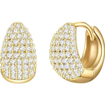 Glanzstücke München Srebrne kolczyki kreole srebro wysokiej próby Cyrkonia żółte złoto Kolczyki 1 ct Damski