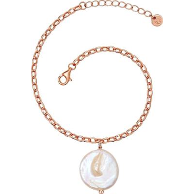 Glanzstücke München Srebrna bransoleta srebro wysokiej próby Perła hodowlana słodkowodna różowe złoto Bransoletki 1 ct Damski