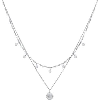 Elli Damska zawieszka warstwowy Disc Sun z pozłacanego srebra próby 925 Sterling Silver Naszyjniki 1 ct Damski