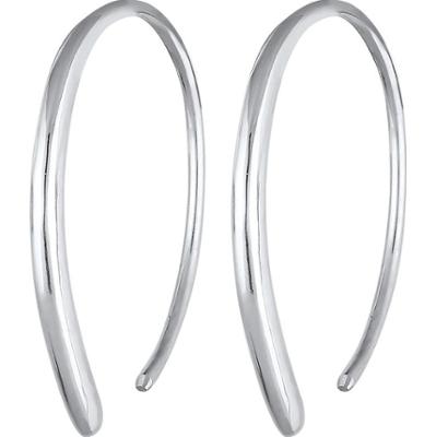 Elli Damskie kreolki do przeciągania Pull-Through Geo Basic w srebrze próby 925 Sterling Silver Kolczyki 1 ct