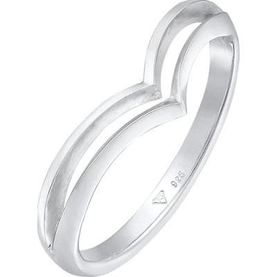 Elli Damski pierścionek V do łączenia Geo Basic Trend ze srebra próby 925 Sterling Silver Pierścionki 1 ct