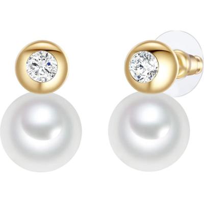 Lulu & Jane Mosiadz Kryształ szklany Sztuczna perła Kolczyki 1 ct Damski