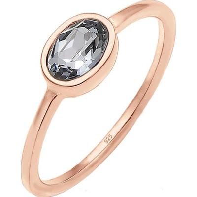 Elli dla pań srebrny o szerokości 1 mm wykonany z prawdziwego zestawu 925 z kryształem w kolorze białym, damski, pasjansa Pierścionki 1 ct Damski