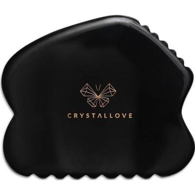 Crystallove Obsidian CONTOUR GUA SHA – płytka do masażu twarzy gua sha z obsydianu Akcesoria do masażu 1 ct