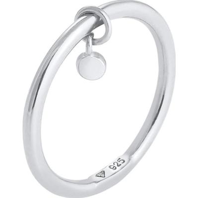Elli Damski pierścionek okrągła płytka Basic Minimal srebro 925 Sterling Silver Pierścionki 1 ct