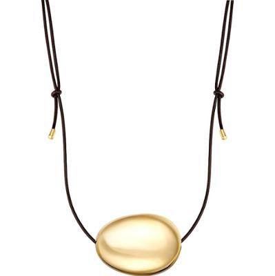 Yokoamii Naszyjnik z brazowej skóry Naszyjniki 1 ct Damski