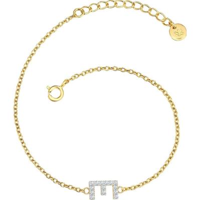 Glanzstücke München Bransoletka Litera R z Srebro wysokiej próby w Żółte złoto Bransoletki 1 ct Damski