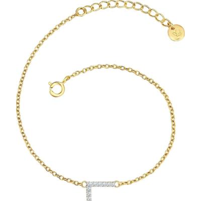 Glanzstücke München Bransoletka Litera R z Srebro wysokiej próby w Żółte złoto Bransoletki 1 ct Damski