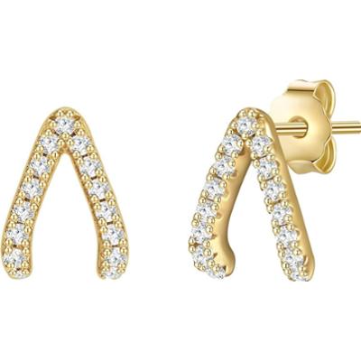 Glanzstücke München Srebrne kolczyki sztyfty srebro wysokiej próby Cyrkonia żółte złoto Kolczyki 1 ct Damski