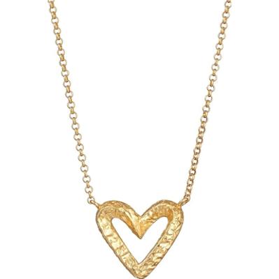 Elli Damski wisiorek z wyciętym sercem z młotkowanego srebra próby 925 Sterling Silver, pozłacany Naszyjniki 1 ct
