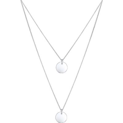 Elli Damski wisiorek dwuwarstwowy z zawieszką ze srebra próby 925 Sterling Silver Naszyjniki 1 ct