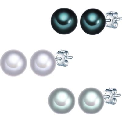 Valero Pearls Kolczyki sztyfty z perłą srebro wysokiej próby Perła hodowlana słodkowodna srebrny 1 ct Damski
