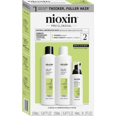 Nioxin Nioxin System 2 zestaw oczyszczający do włosów naturalnych, mocno przerzedzonych, 150+150+40 ml Zestawy do pielęgnacji włosów 1 ct