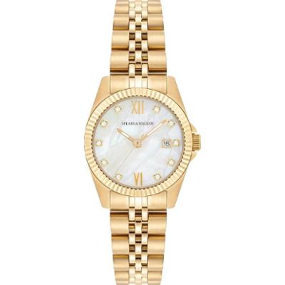 Spears & Walker Zegarek na reke ze stali nierdzewnej w kolorze zlotym Zegarki damskie 1 ct Damski