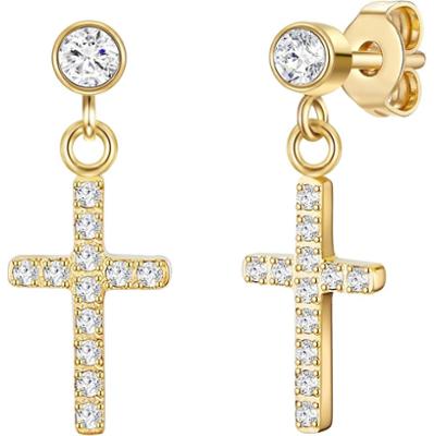 EASTSIDE Krzyżyk Stal nierdzewna Cyrkonia Kolczyki 1 ct Damski