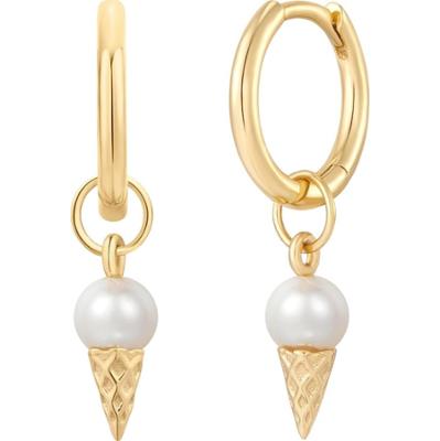 Glanzstücke München Srebrne kolczyki kreolki Lód Srebro wysokiej próby Żółte złoto Kolczyki 1 ct Damski