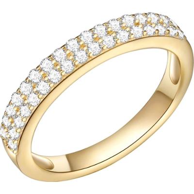 Rafaela Donata Srebrny pierścionek srebro wysokiej próby Cyrkonia żółte złoto Pierścionki 1 ct Damski