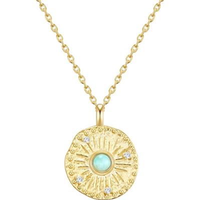 Glanzstücke München Naszyjnik srebrny srebro wysokiej próby amazonit żółte złoto Naszyjniki 1 ct Damski