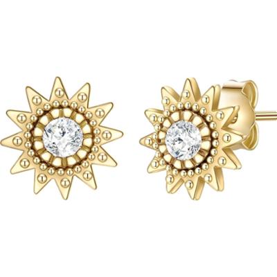 Glanzstücke München Kolczyki Słońce z Srebro wysokiej próby w Żółte złoto 1 ct Damski