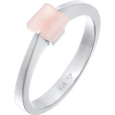 Elli PREMIUM Damski pierścionek soliter kwadrat z kwarcem w pozłacanym srebrze próby 925 Pierścionki 1 ct