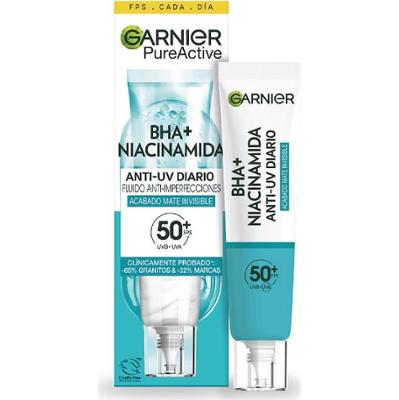 Garnier CZYSTY AKTYWNY BHA + NIACYNAMIDE Niewidoczny matujący fluid przeciw niedoskonałościom SPF50+ Wrażliwa skóra 40 ml