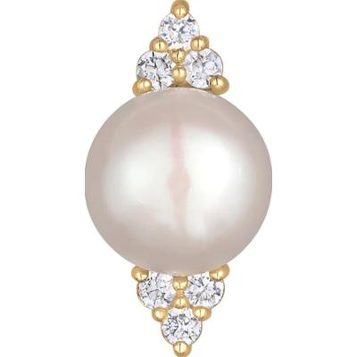 Elli PREMIUM Damski wisiorek elegancki z perłą hodowlaną słodkowodną i cyrkoniami z pozłacanego srebra próby 925 Sterling Silver Wisiorki 1 ct