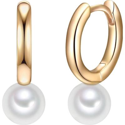 Valero Pearls Srebrne kolczyki kreole srebro wysokiej próby Perła hodowlana słodkowodna różowe złoto Kolczyki 1 ct Damski