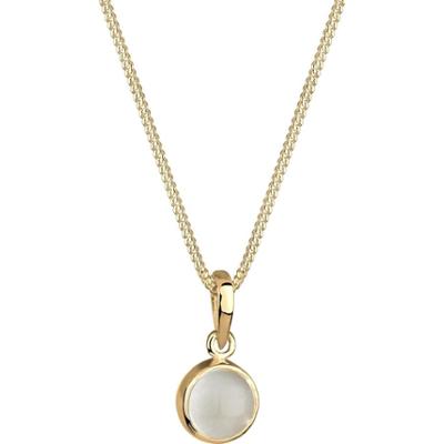 Elli Damski wisiorek okrągły z kamieniem księżycowym srebro 925 Sterling Silver Naszyjniki 1 ct