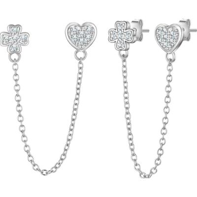 Glanzstücke München Kolczyki serce/koniczyna z Srebro wysokiej próby w Srebrny 1 ct Damski