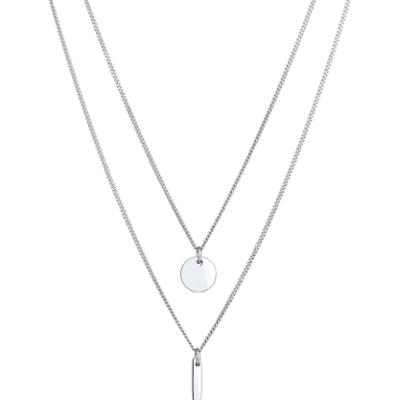 Elli Damska zawieszka z kółkiem płytką Geo z pozłacanego srebra próby 925 Sterling Silver Naszyjniki 1 ct Damski